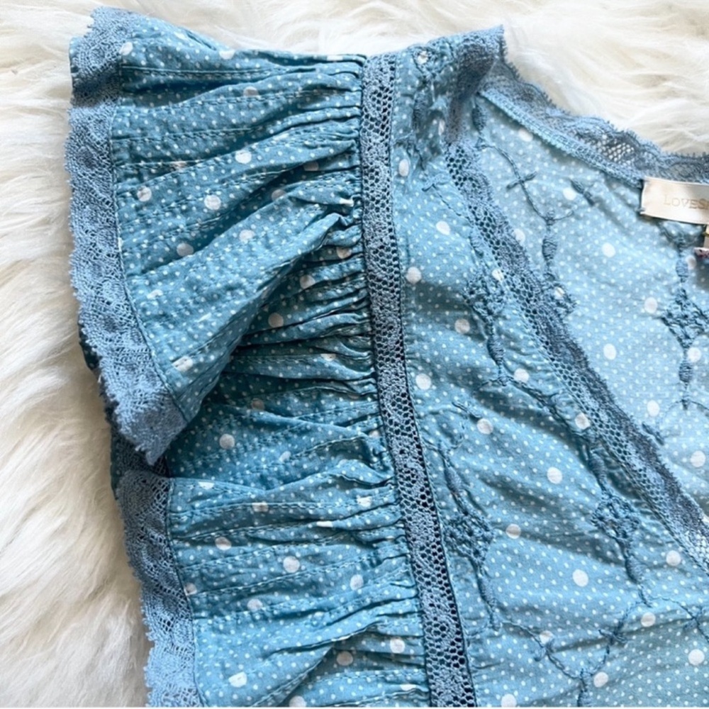 New! LoveShackFancy Corelli Polka Dot Lace Ruffle Cotton Mini Dress - Picture 10 of 12